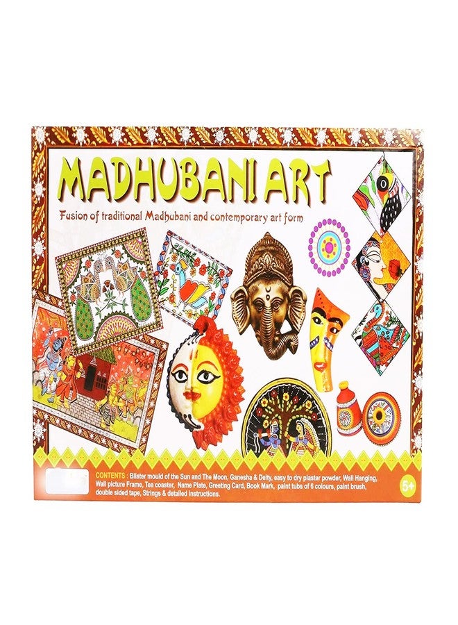 JAPSI Madhubani Art Kit | Traditional Art Kit for Kids | Mithila Painting Hand Craft Items | DIY Wall Art Kit for Adults Madhubani | Unique Craft Kit | Kids Birthday Art & Craft Kit for Girls - Image 1